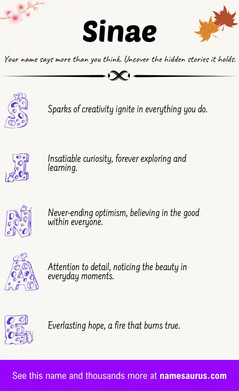 Acrostic poem about Sinae.
