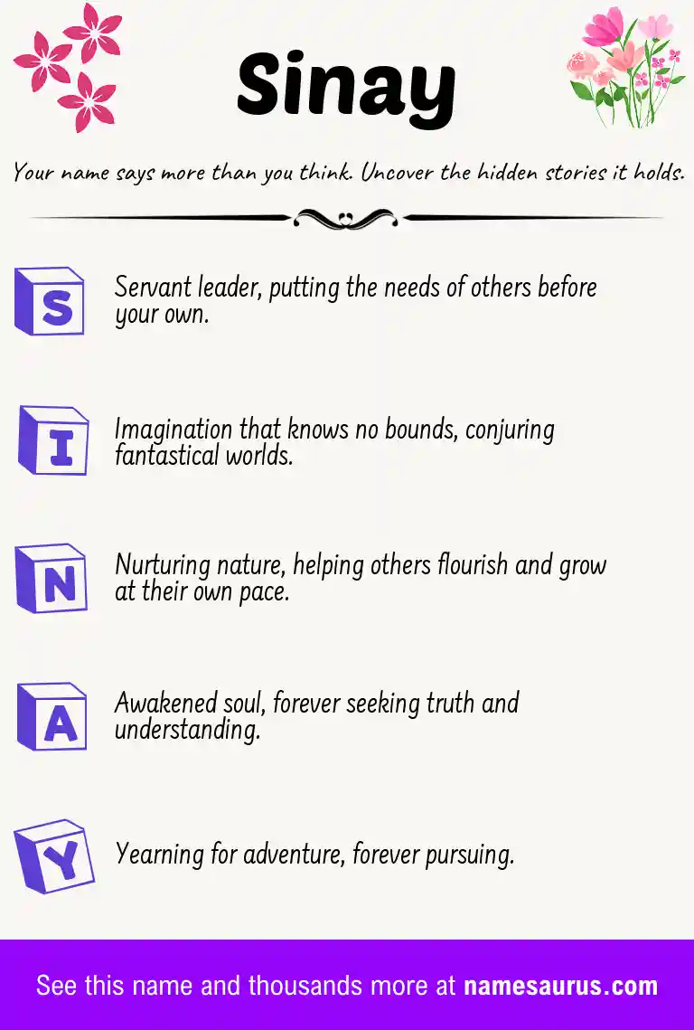 Acrostic poem about Sinay.