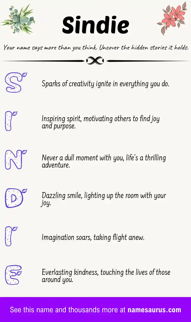 Acrostic poem about Sindie.
