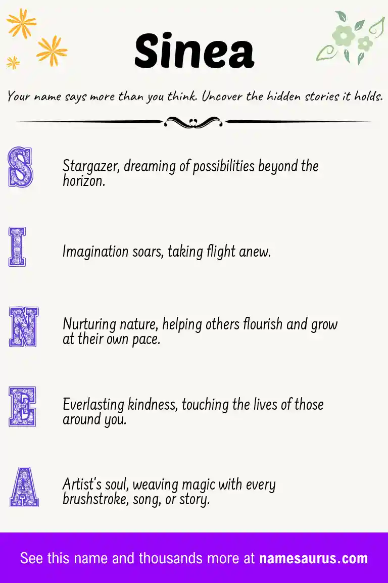 Acrostic poem about Sinea.