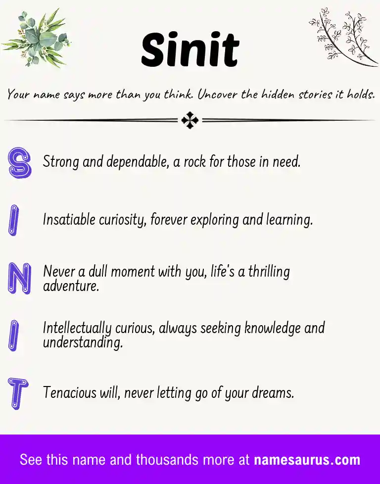 Acrostic poem about Sinit.