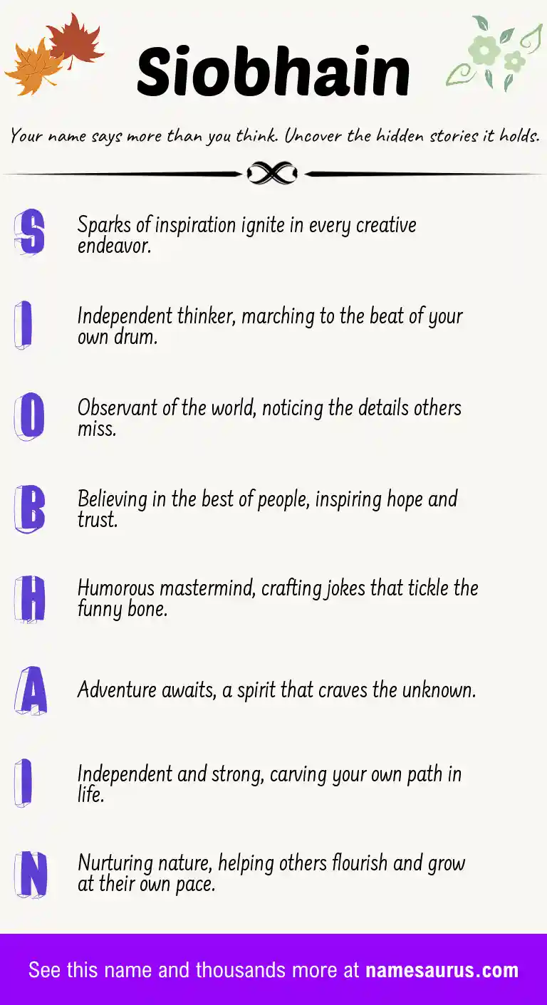 Acrostic poem about Siobhain.