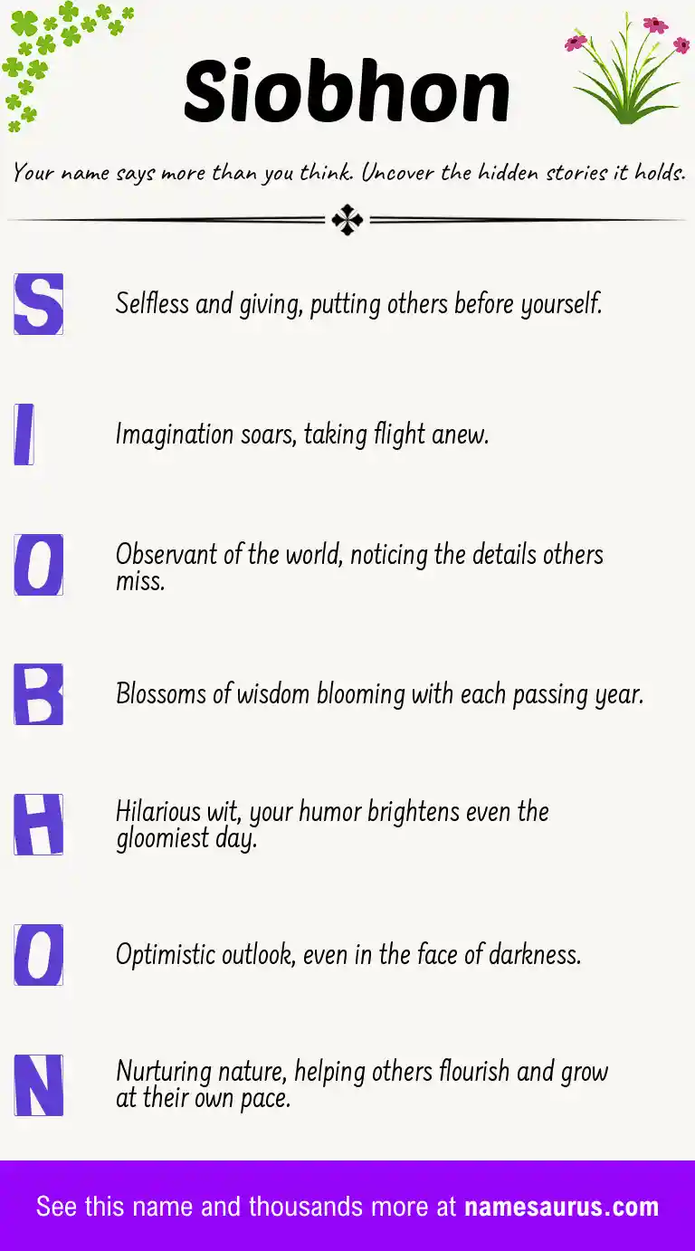 Acrostic poem about Siobhon.