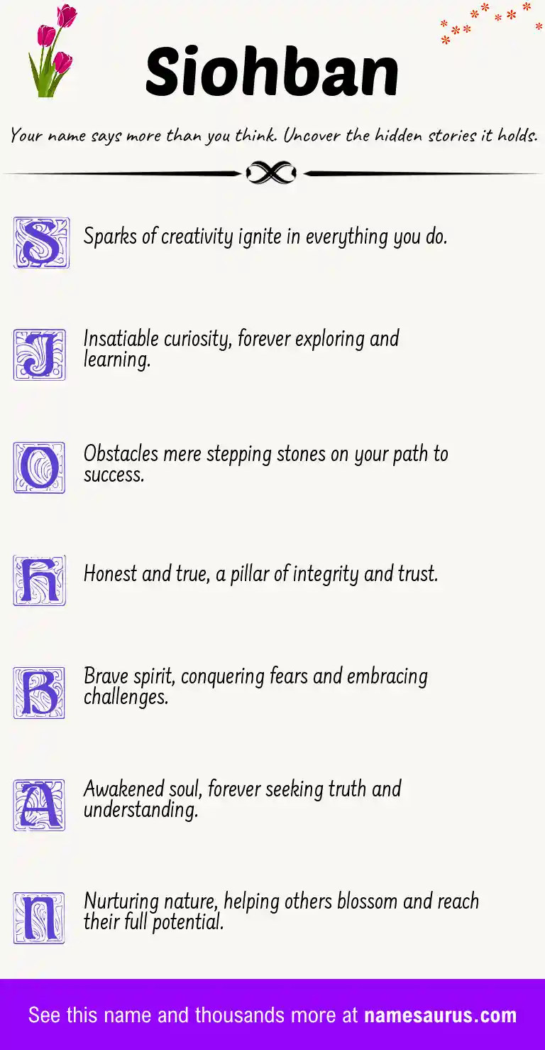 Acrostic poem about Siohban.