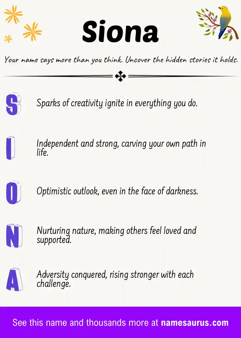 Acrostic poem about Siona.