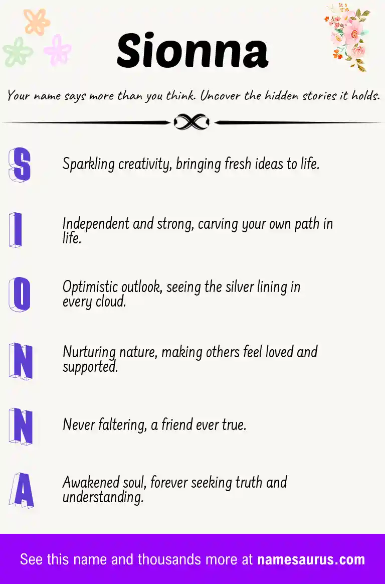 Acrostic poem about Sionna.
