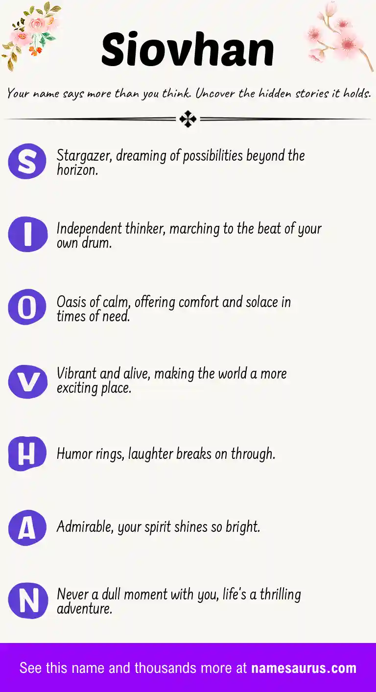 Acrostic poem about Siovhan.
