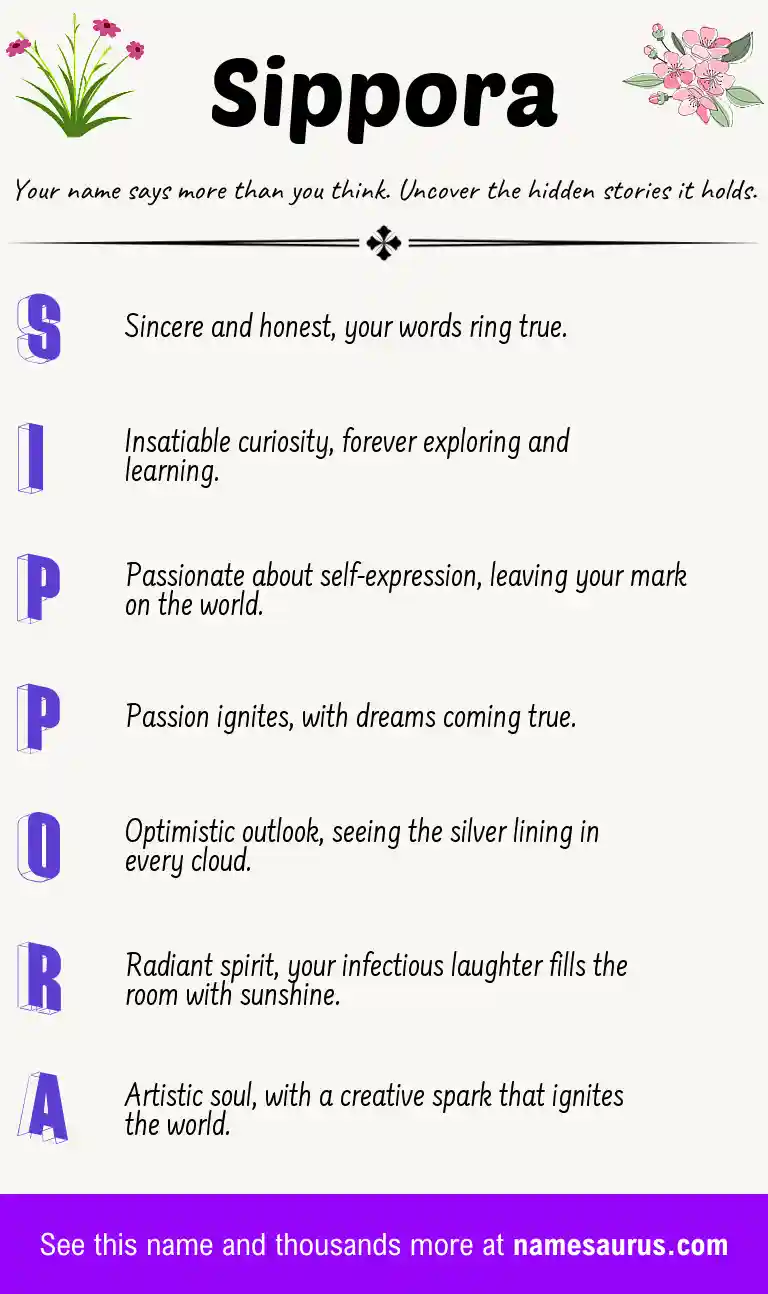 Acrostic poem about Sippora.