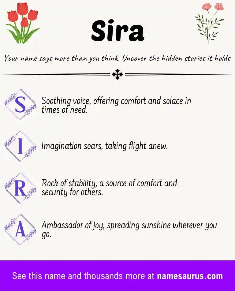 Acrostic poem about Sira.