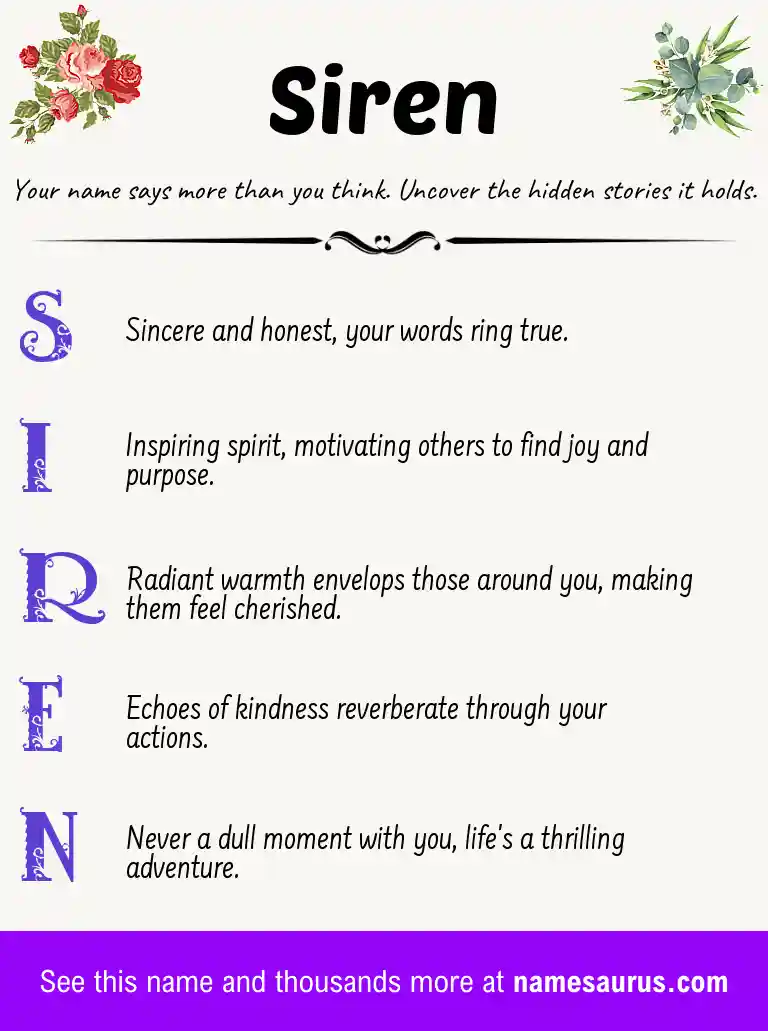 Acrostic poem about Siren.
