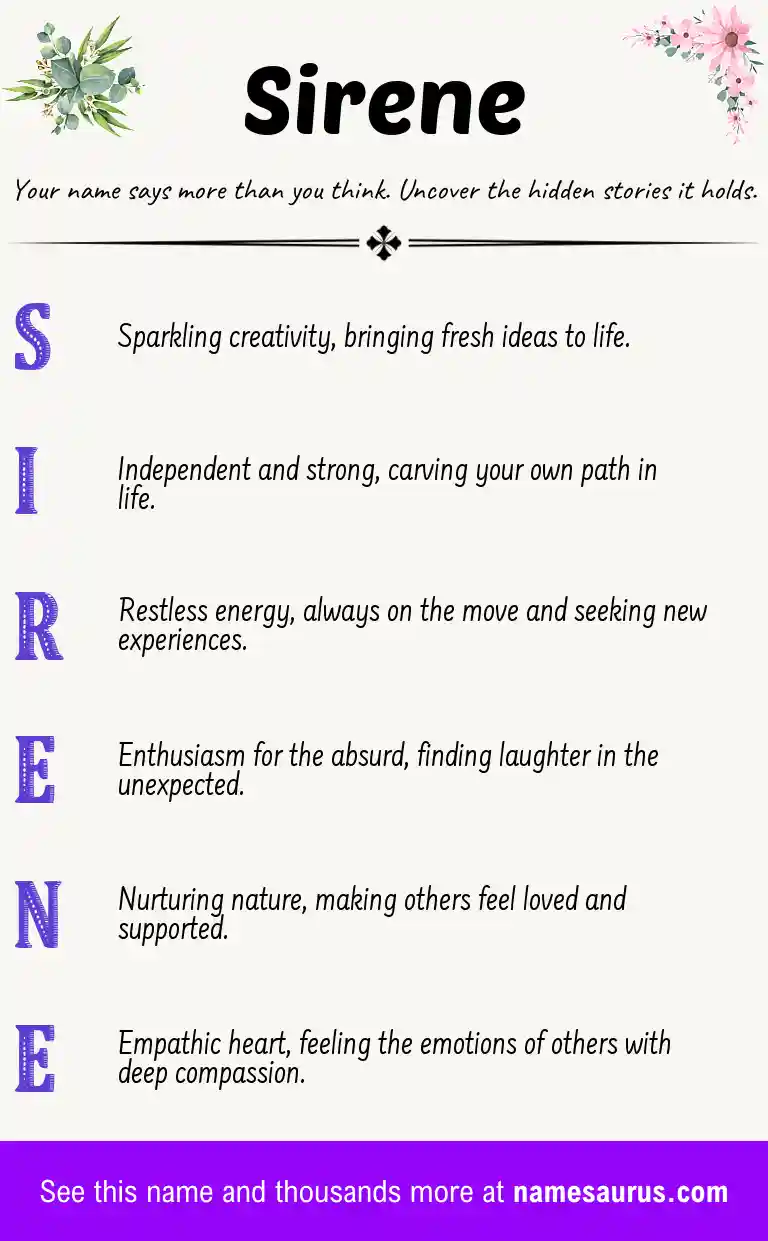 Acrostic poem about Sirene.