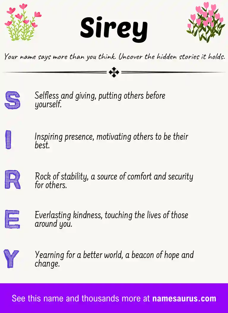 Acrostic poem about Sirey.