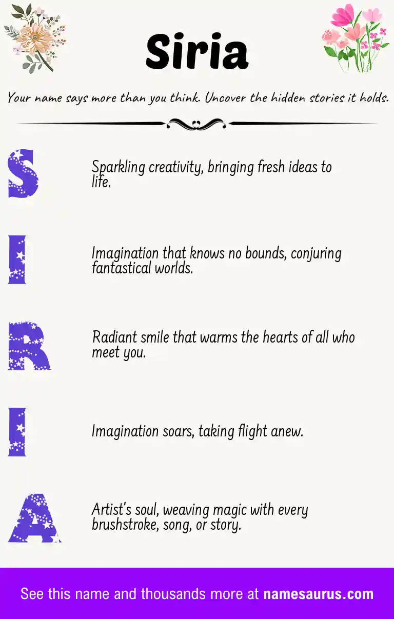 Acrostic poem about Siria.