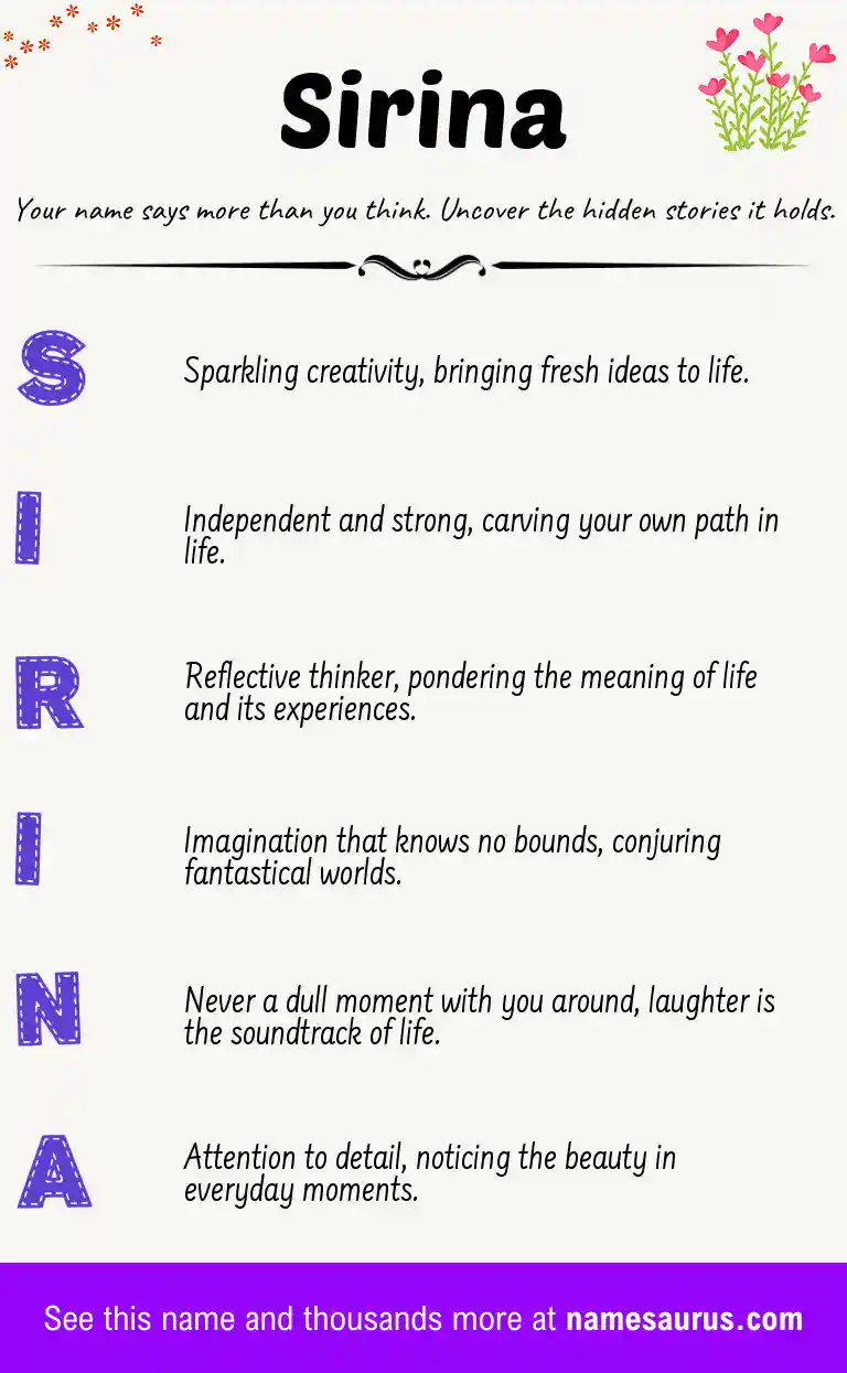Acrostic poem about Sirina.