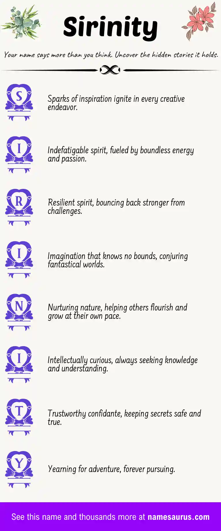 Acrostic poem about Sirinity.