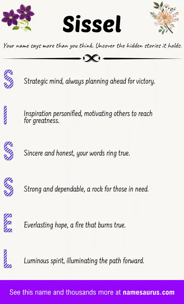 Acrostic poem about Sissel.