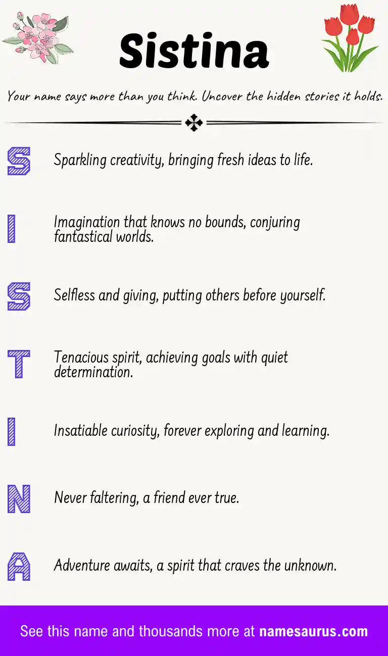 Acrostic poem about Sistina.