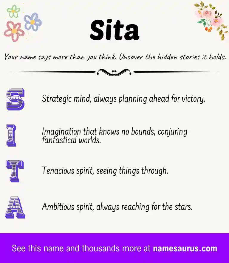 Acrostic poem about Sita.