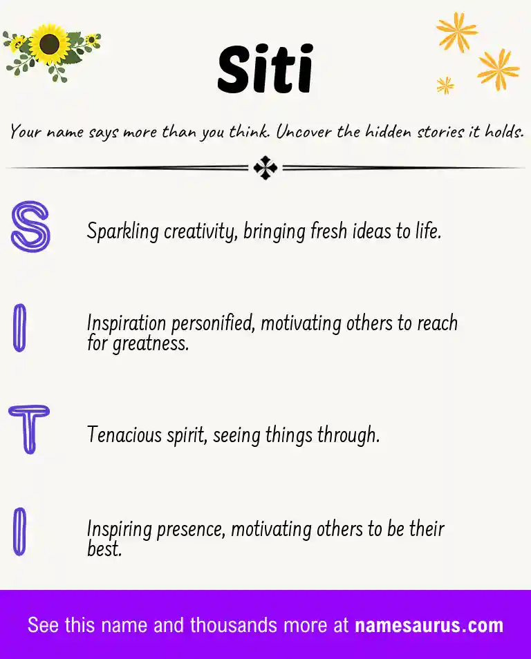 Acrostic poem about Siti.