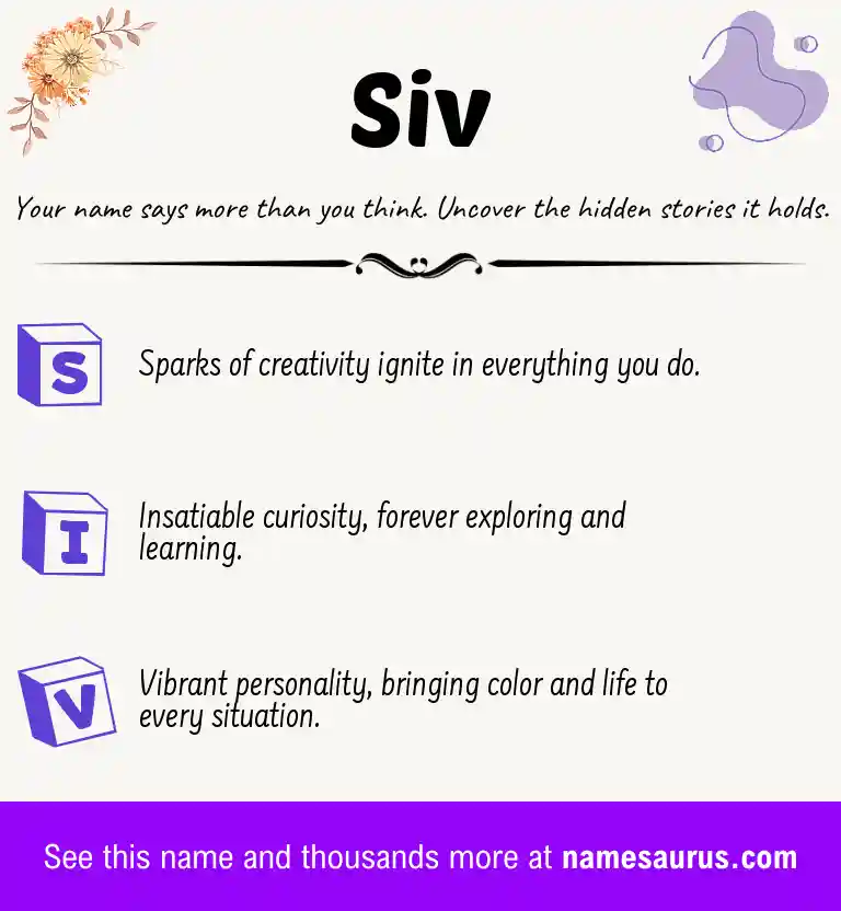 Acrostic poem about Siv.