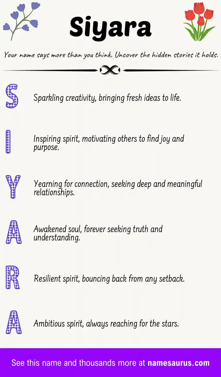 Acrostic poem about Siyara.