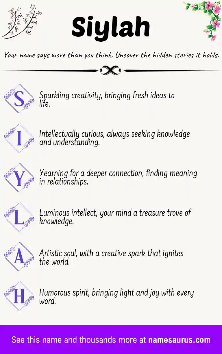 Acrostic poem about Siylah.