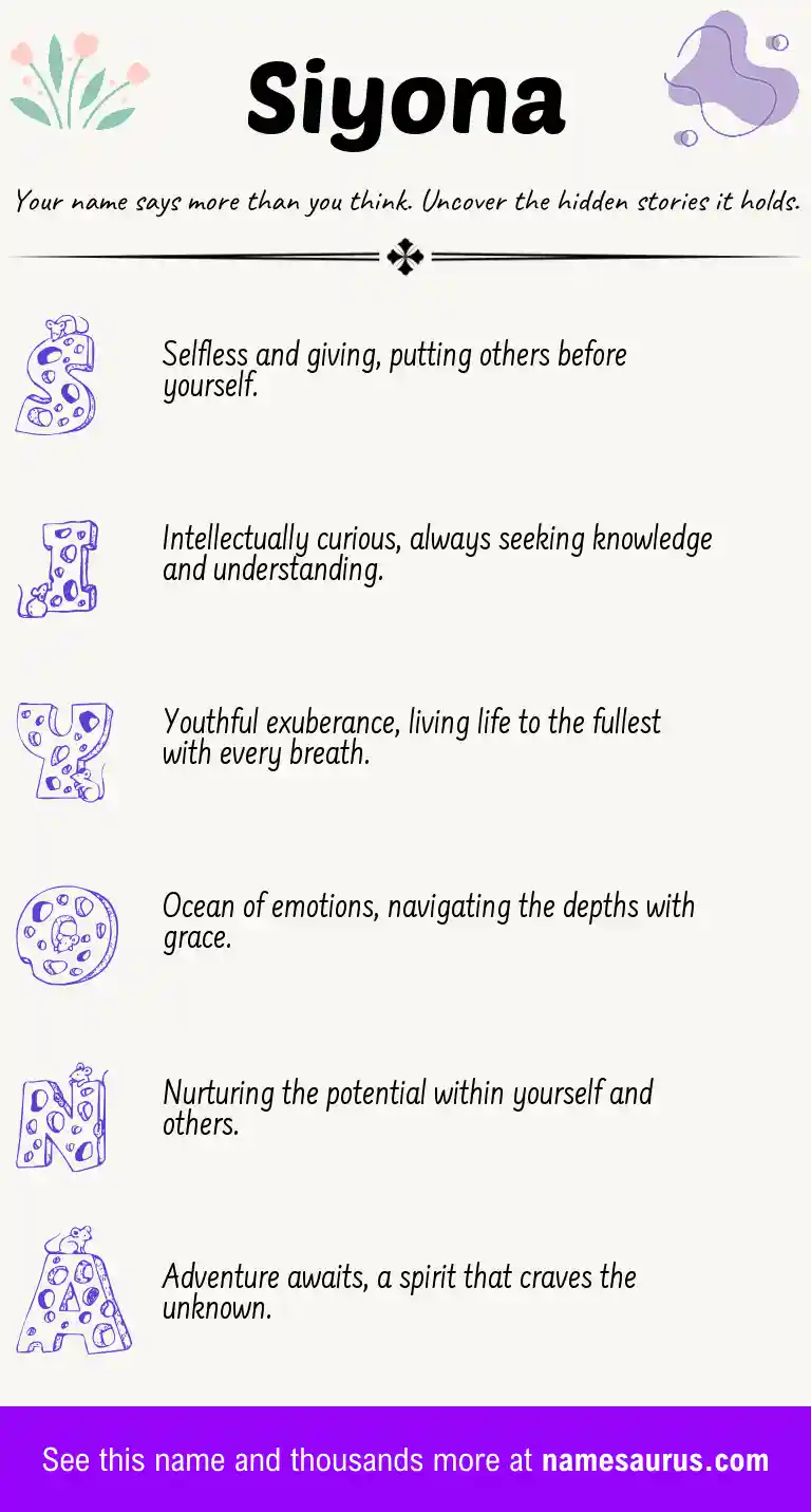 Acrostic poem about Siyona.