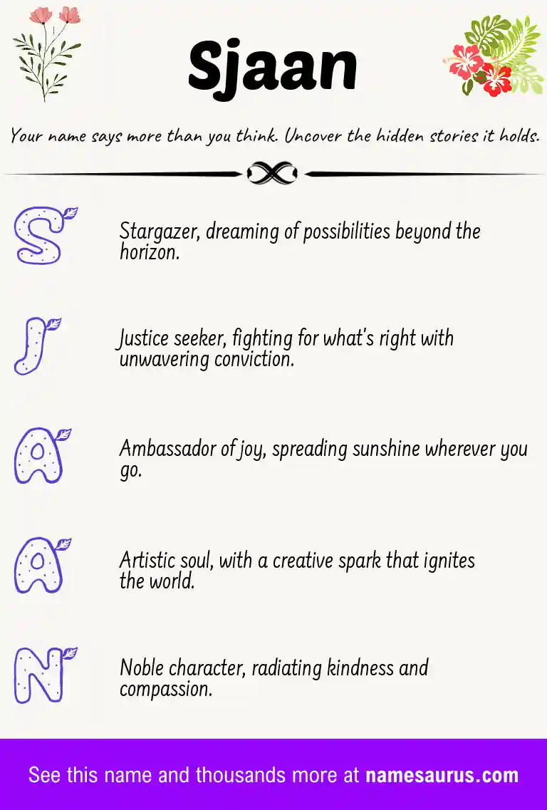 Acrostic poem about Sjaan.