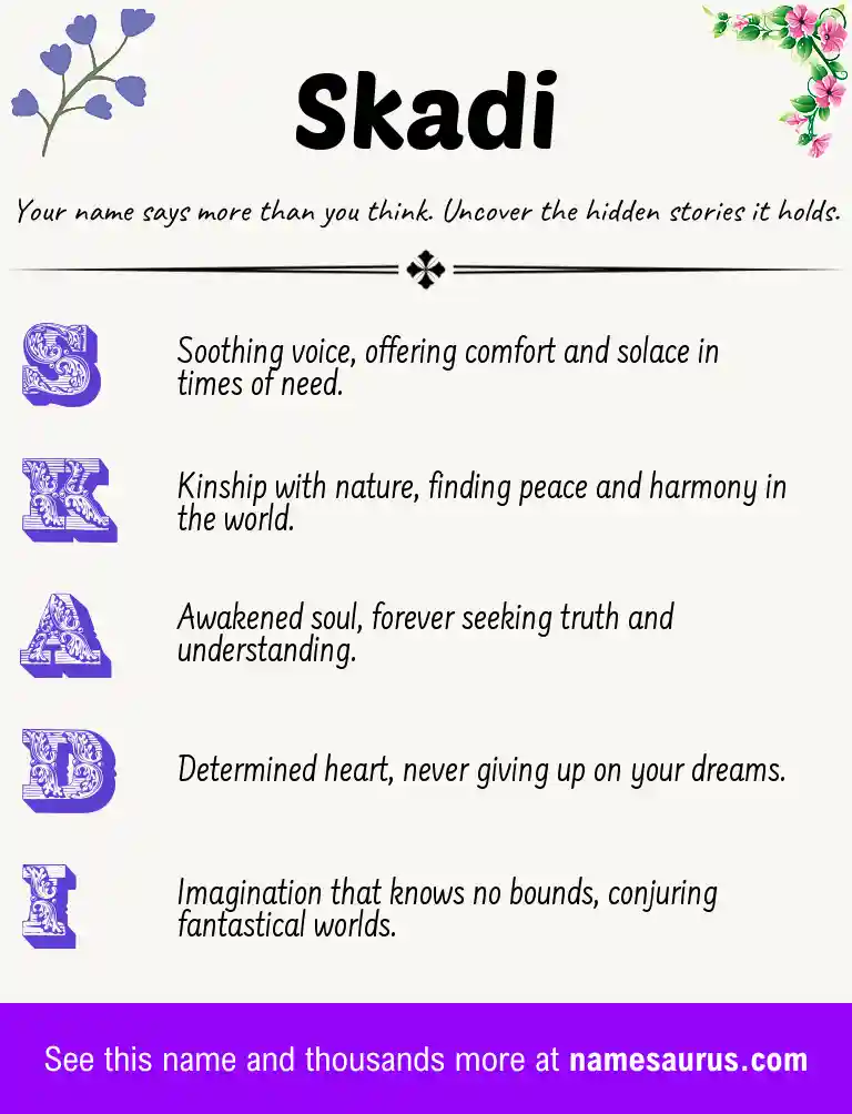 Acrostic poem about Skadi.