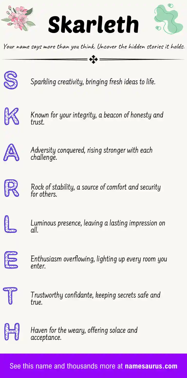 Acrostic poem about Skarleth.