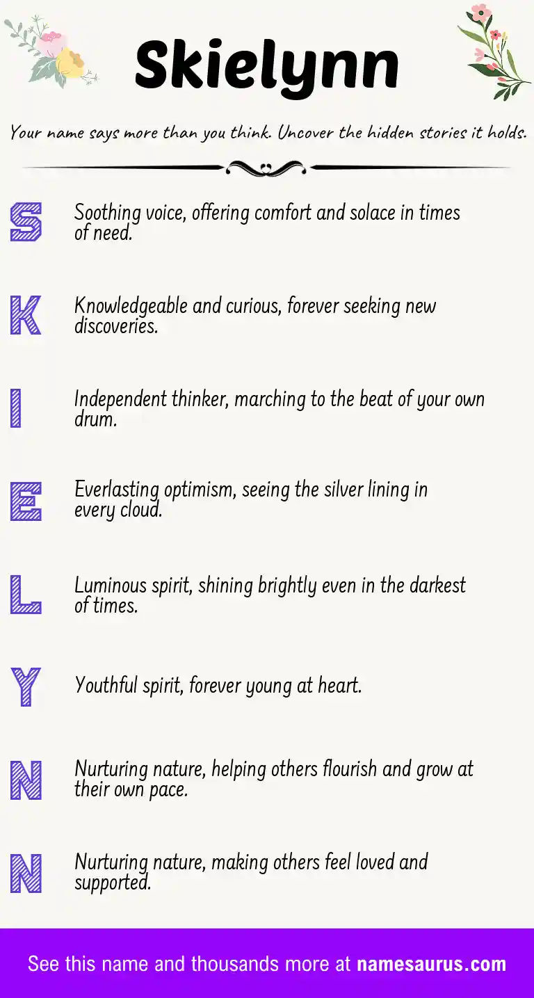 Acrostic poem about Skielynn.