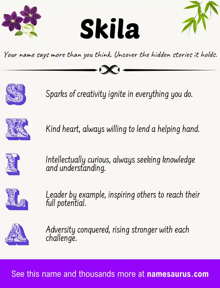 Acrostic poem about Skila.