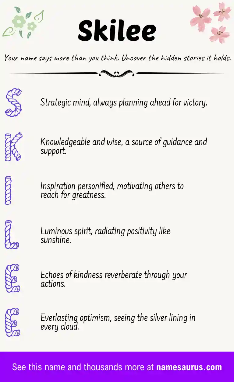 Acrostic poem about Skilee.