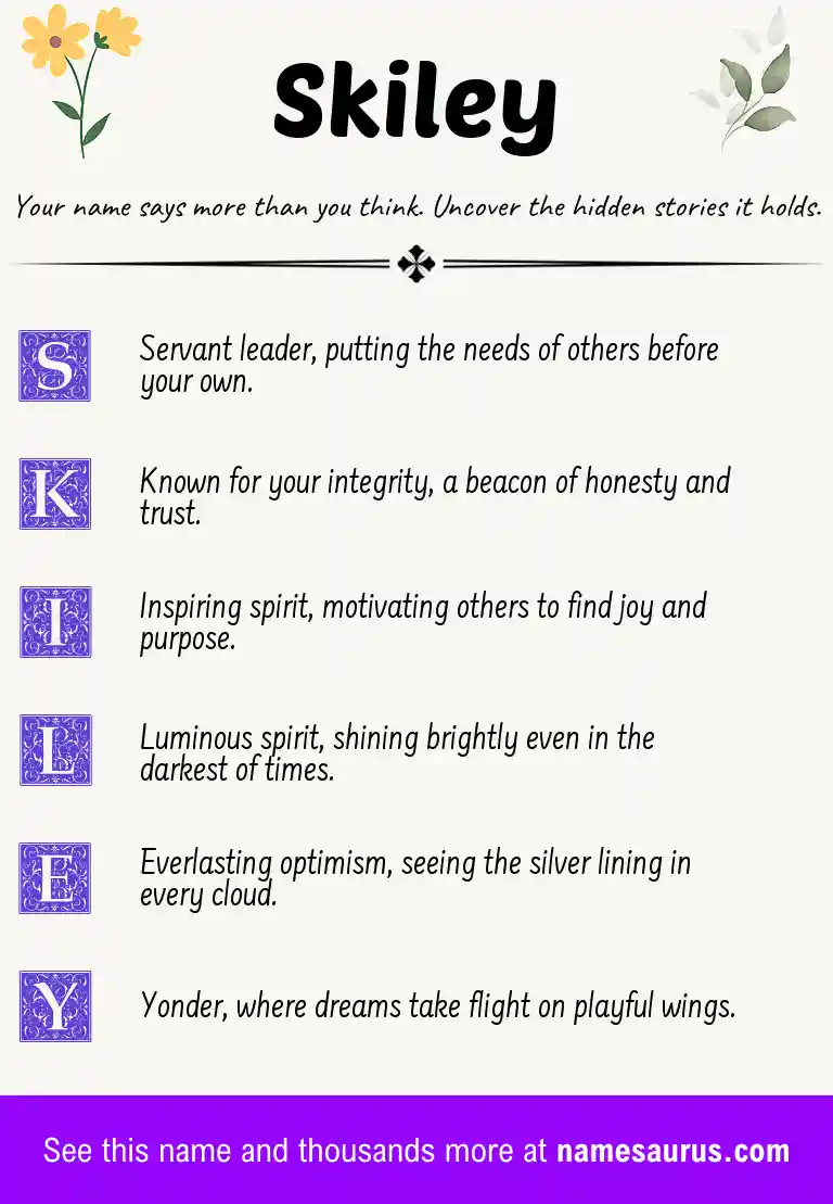 Acrostic poem about Skiley.