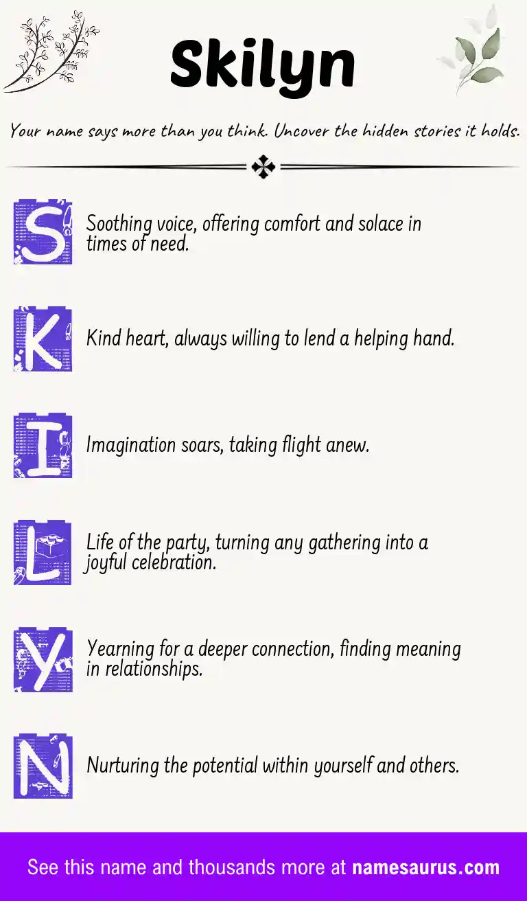 Acrostic poem about Skilyn.