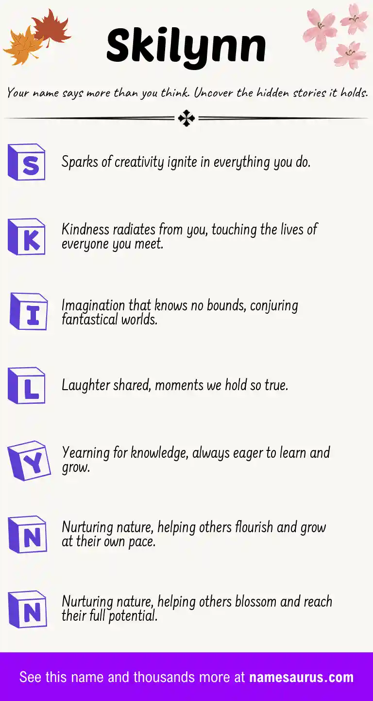 Acrostic poem about Skilynn.