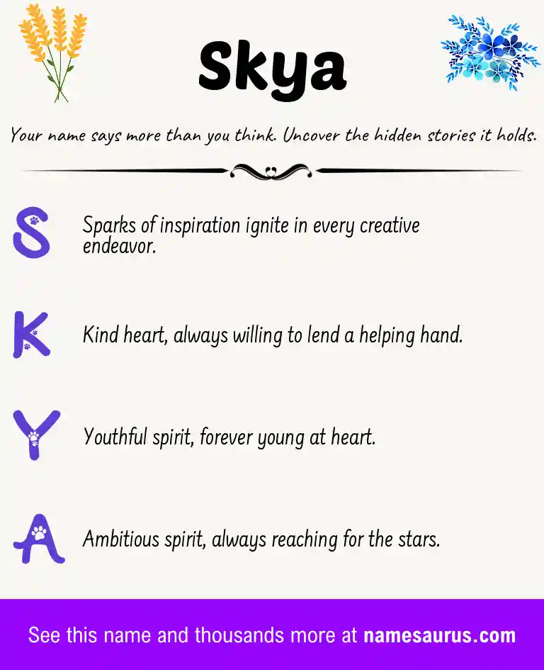 Acrostic poem about Skya.