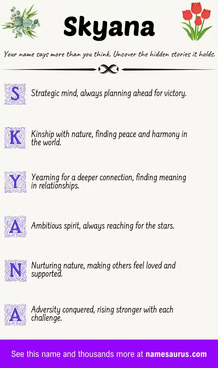 Acrostic poem about Skyana.