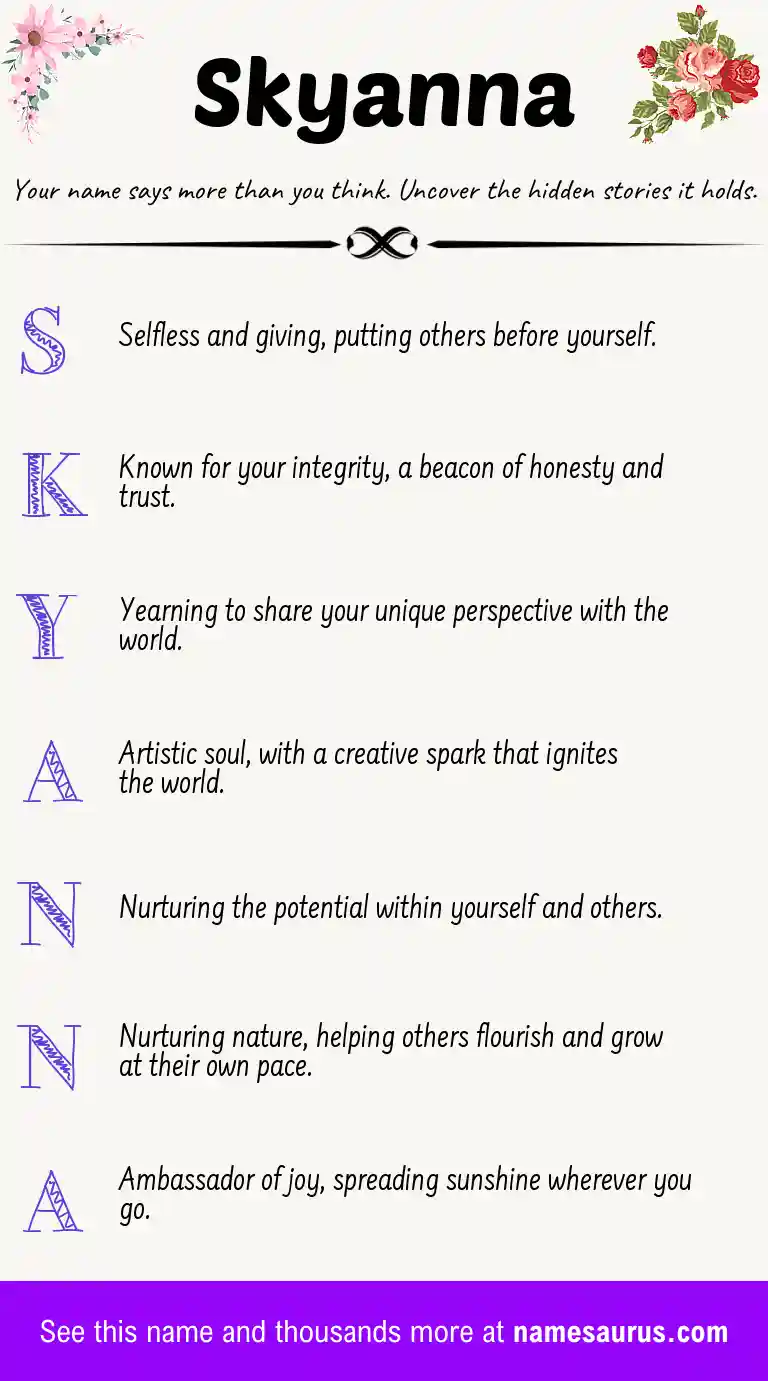 Acrostic poem about Skyanna.