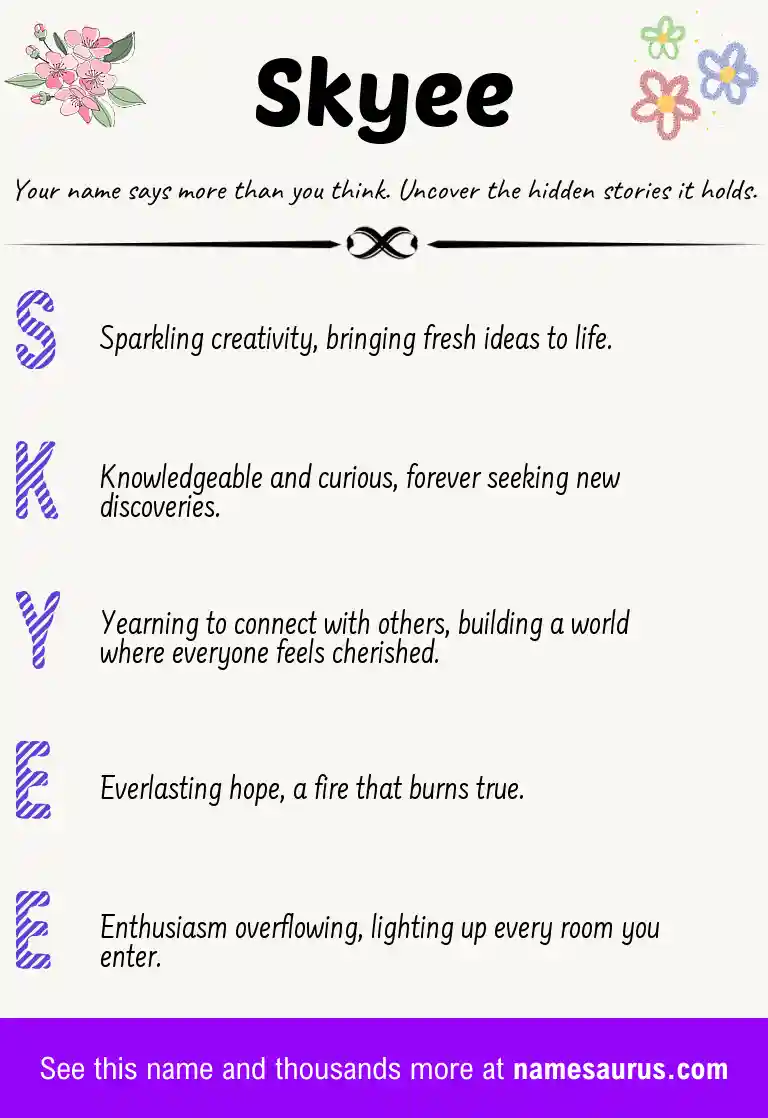 Acrostic poem about Skyee.