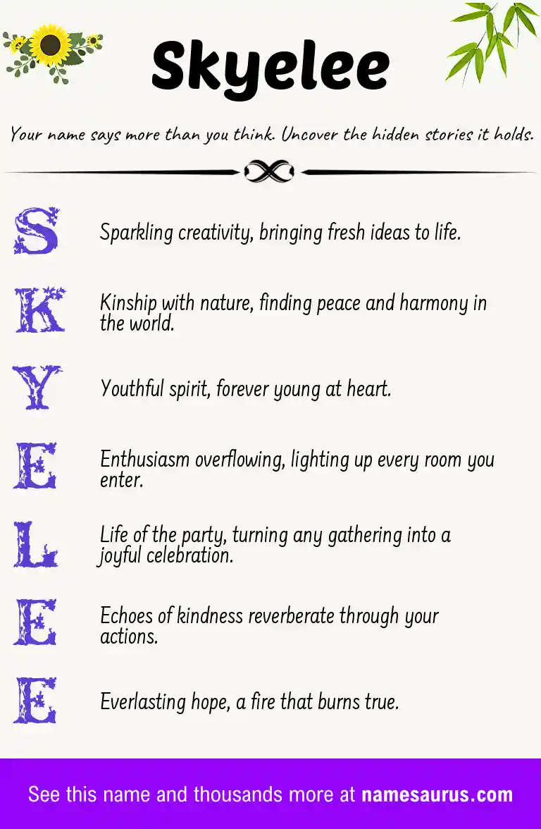 Acrostic poem about Skyelee.