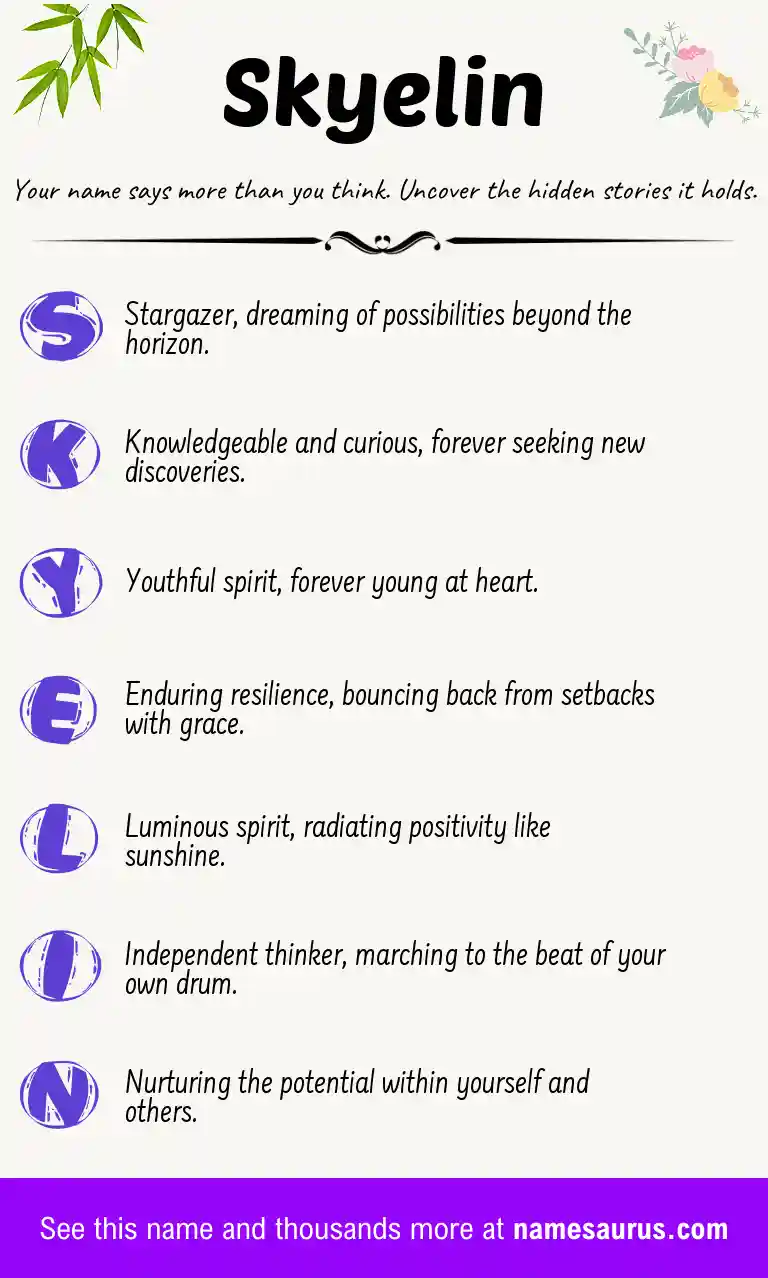 Acrostic poem about Skyelin.