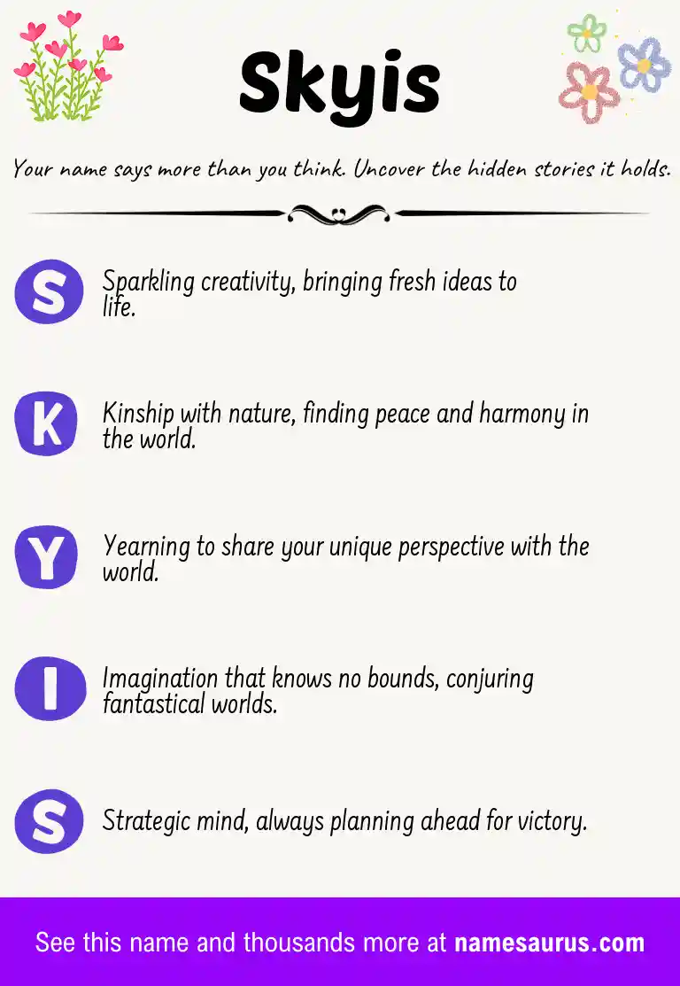 Acrostic poem about Skyis.