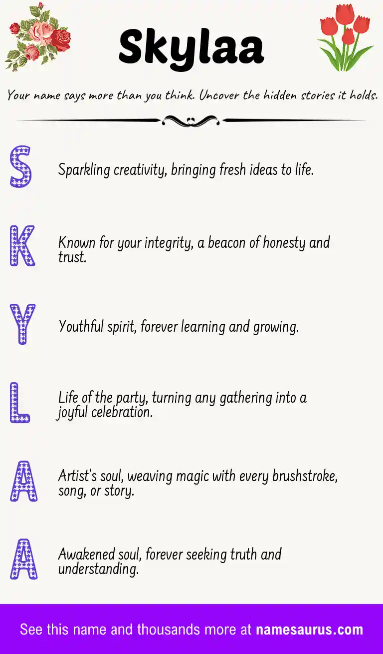 Acrostic poem about Skylaa.