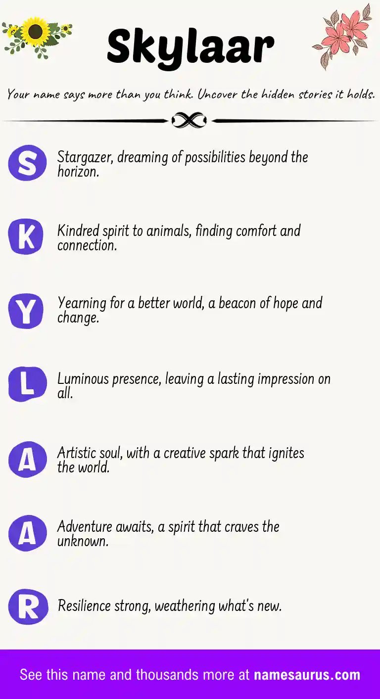 Acrostic poem about Skylaar.
