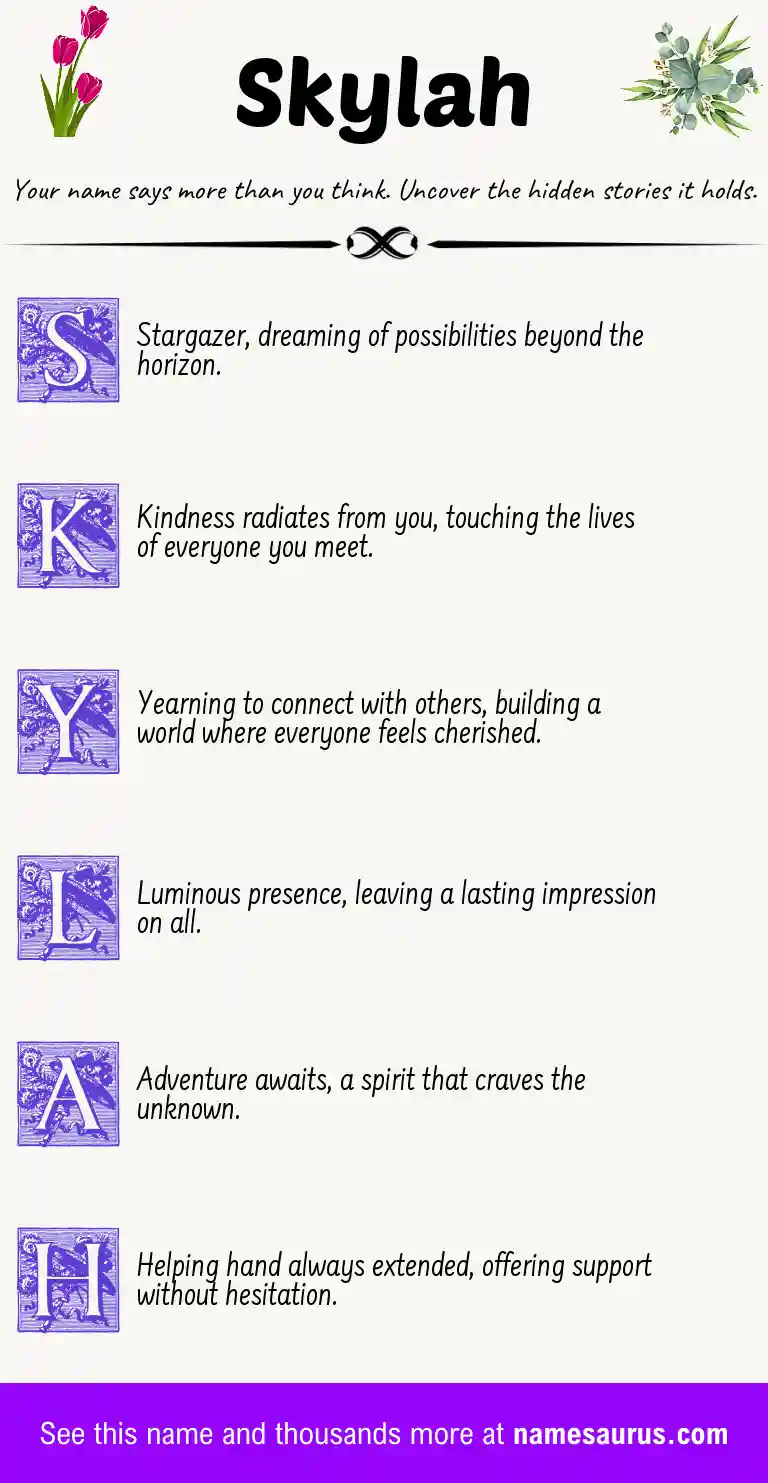 Acrostic poem about Skylah.