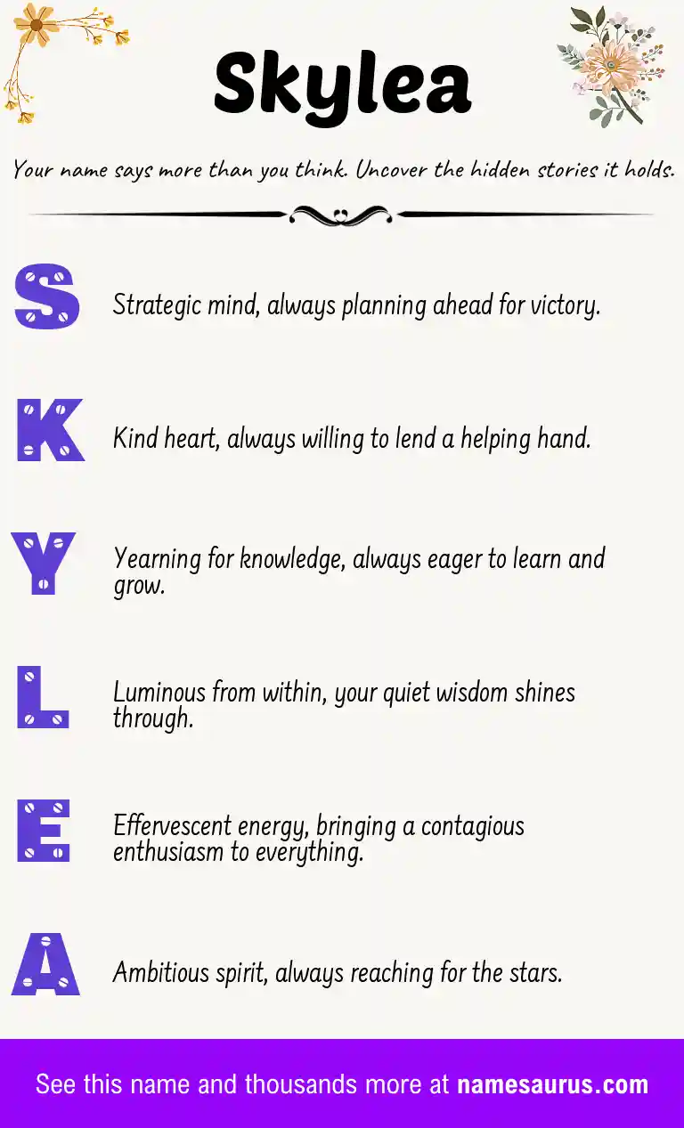 Acrostic poem about Skylea.