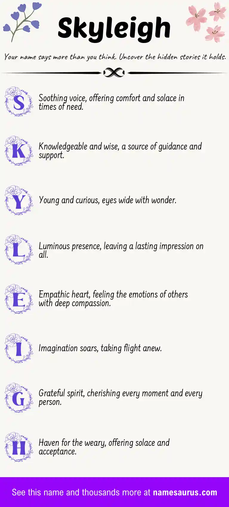Acrostic poem about Skyleigh.