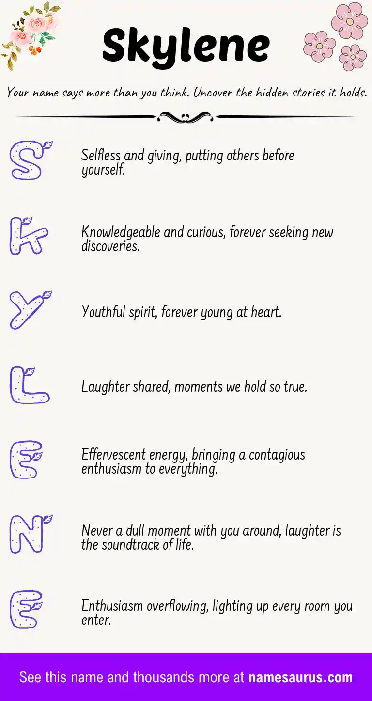 Acrostic poem about Skylene.
