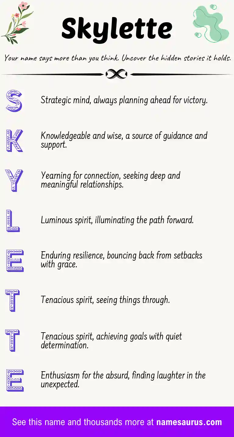 Acrostic poem about Skylette.